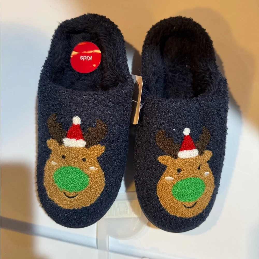 NWT Family Pajamas‎ Kids Reindeer Slippers Soft Cozy Holiday Christmas Matching